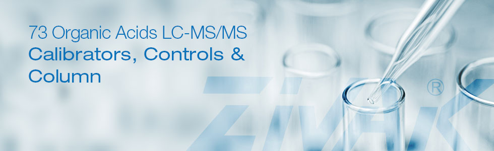 73 Organic Acids LC-MS/MS Calibrators, Controls & Column